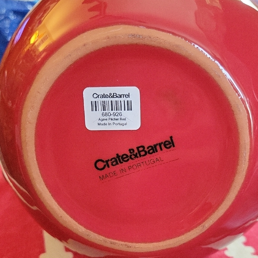 Crate&Barrel Red Pitcher - Picture 3 of 7